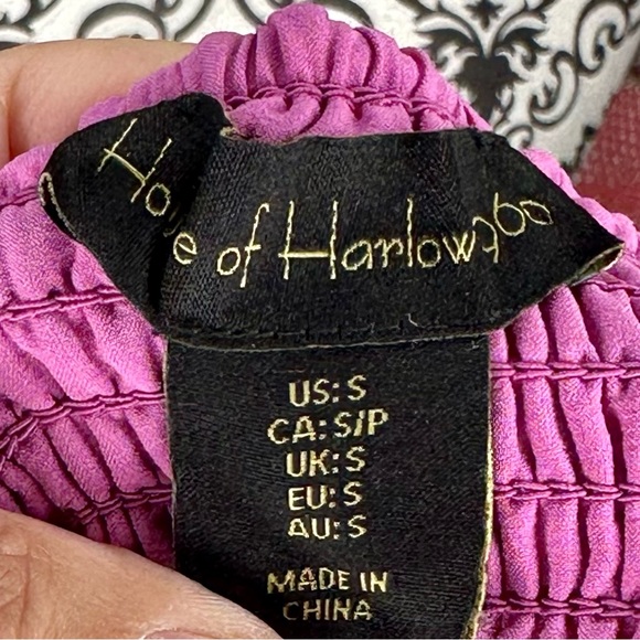 NWOT House of Harlow 1960 Satin (like) Crop Halter Top Purple - Picture 5 of 8